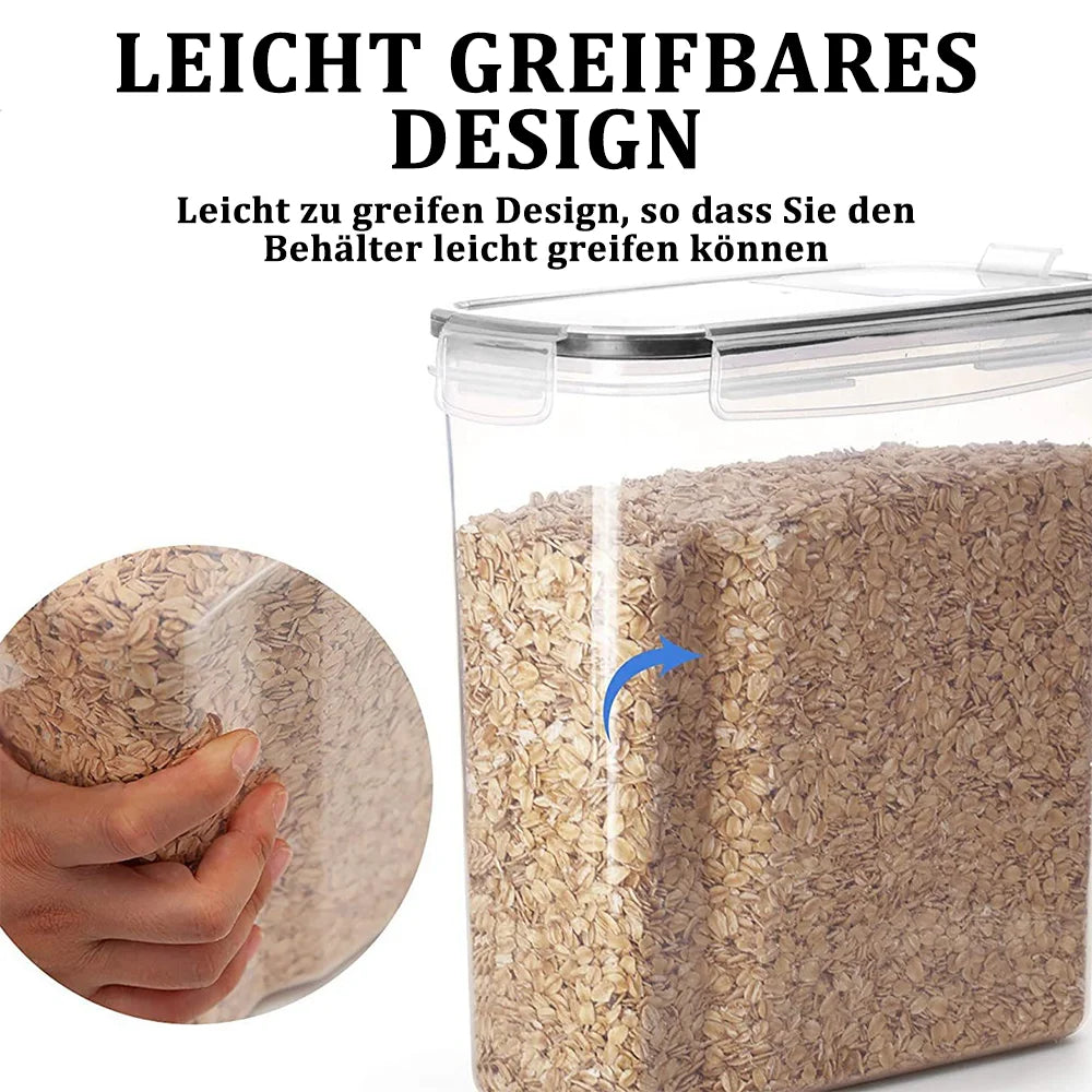 Luftdichte Lebensmittelbehälter mit Deckel, 4/8/12-tlg. Vorratsgläser, Getreidespender, Küchen-Organizer, transparenter versiegelter Behälter