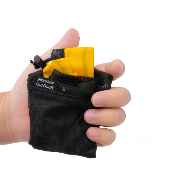 [HODR] Bolsas de malla ligeras con cordón para almacenamiento, compresión, camping, senderismo, lavandería y compras de comestibles