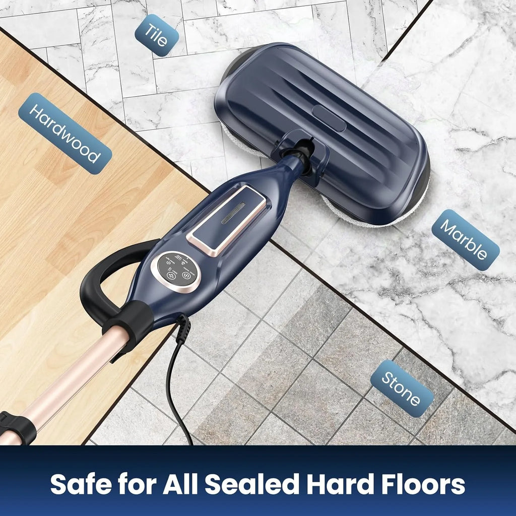 VM6 Steam Mop Cleaner 1300W Power High Temperature with Rotating Mop Pad 10 in 1 Lightweight for Home Kitchen Vacuum Steam Clean
