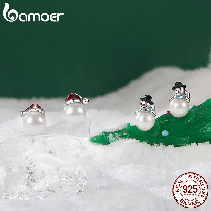 Creolen mit Schneemann-Motiv