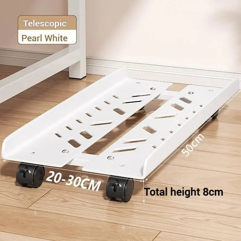 Adjustable Under-Desk Computer Tower Stand with Wheels