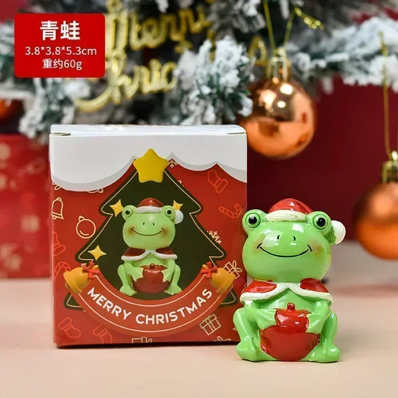 Christmas Series Craft Resin Animal Party Creative Mini Christma Tree Old Girl Kids Cute Gift Home Decoration Supplies Decor