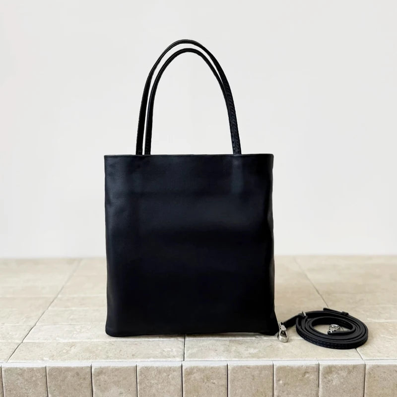 Classic Leather Small Slim Tote Bags For Women Luxury Designer Handbag And Purse 2026 New In Sheepskin Handle Shoulder Crossbody
