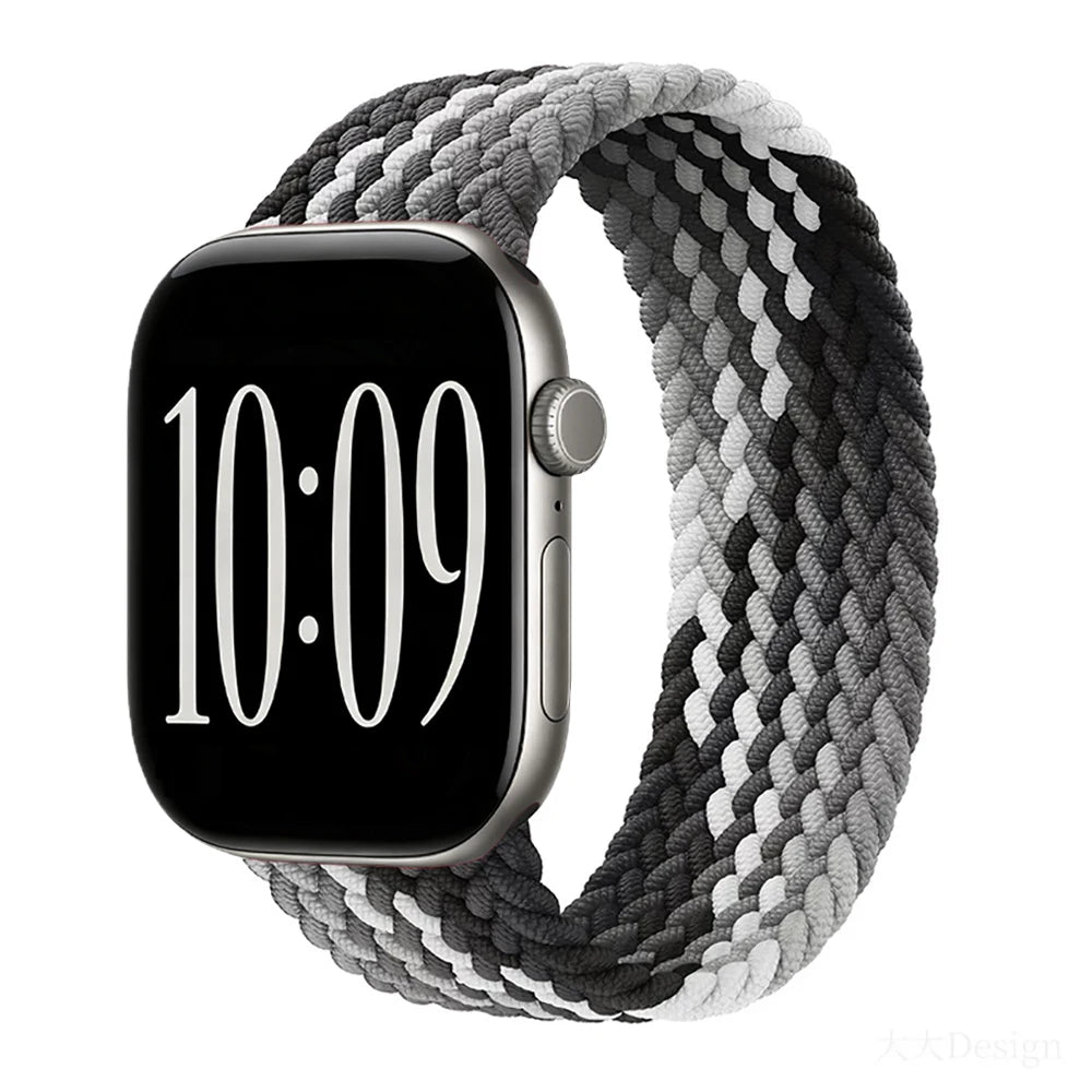 Braided Solo Loop Strap For Apple Watch Bands 46mm 44mm 40mm 45mm 41mm 42mm Correa Bracelet iWatch Series 12 11 10 9 SE 8 7 6 5