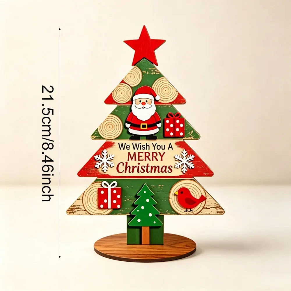 Runt 1pc Mini Wooden Christmas Tree,Merry Christmas Decor for Home,Xmas Gifts ,Navidad 2026 ,New Year Table Decor