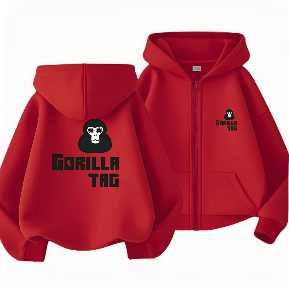Children’s Zip-Up Gorilla-Print Hoodie
