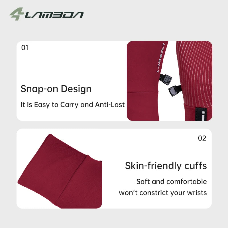 LAMEDA 5-15℃ Cycling Gloves Autumn And Winter Touchscreen Full Finger Thermal Gloves Road Mountain Warm Bike Gloves For Men