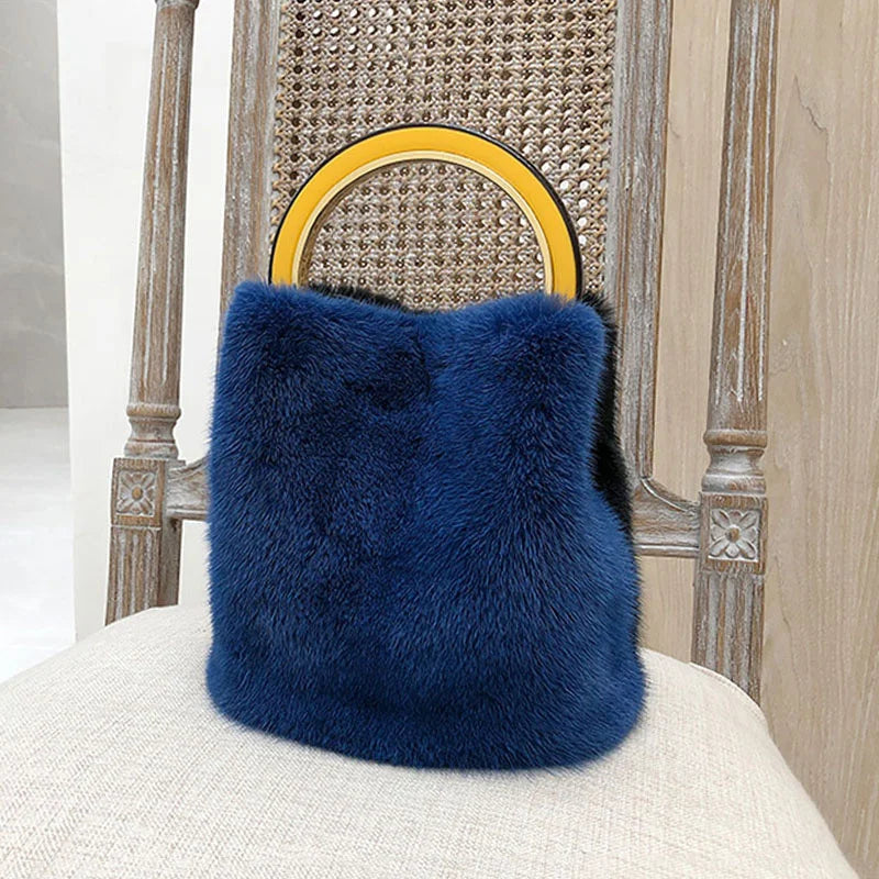 Luxury Designer Handbags Bag Mink Fur Bags for Women Square Bag Shoulder Bags Woman Luxury 2026 Ladies Hand Bag Women's Bag