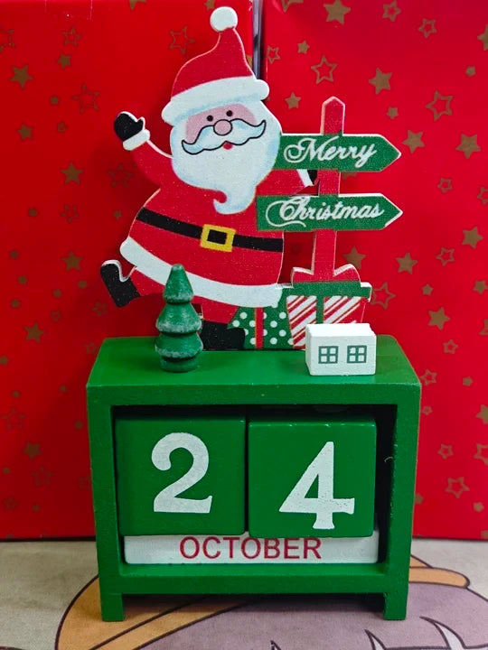 1 Weihnachtsbaum-Geschenk, hölzerner Kalender als Schreibtischdekoration, Heimdekoration, Weihnachtsdekoration, Raumdekoration