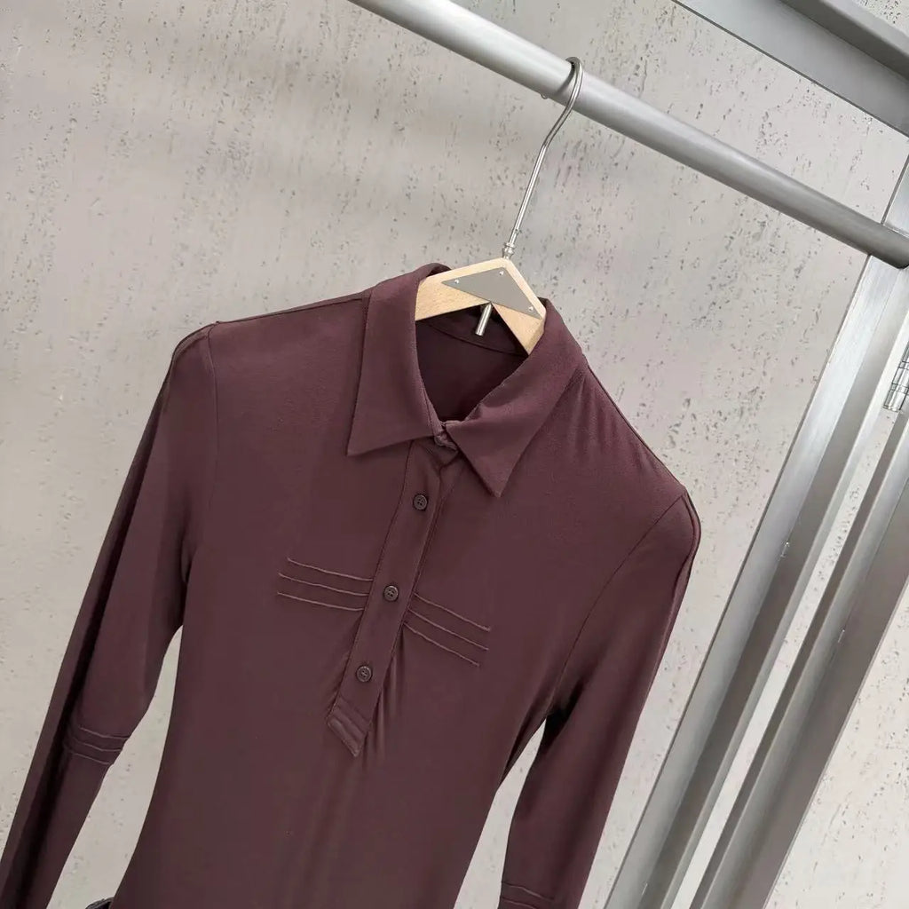 Abito da donna a lunghezza midi con colletto a revers
