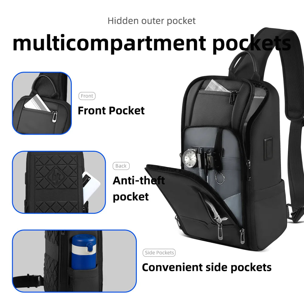 Oxford Crossbody Bag with Detachable Strap