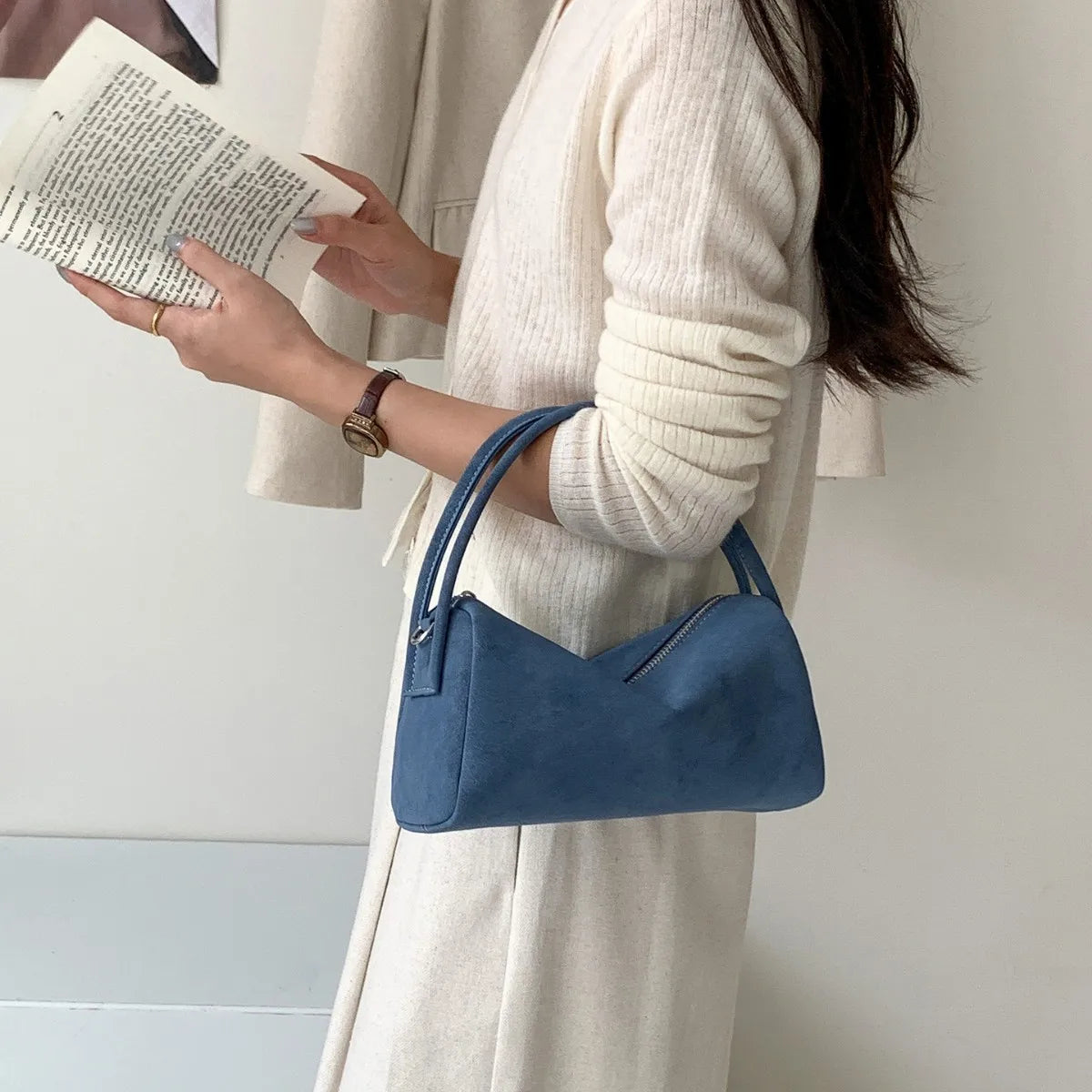 Suede Leather Crossbody Tote Bags for Women Fashion Korean Female Shoulder Cell Phone Bag Brand Designer Ladies Luxury Handbags