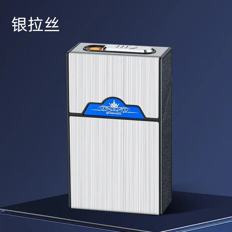 20-Cigarette Capacity Case with Tungsten-Wire Igniter, USB-Rechargeable Lighter, Waterproof and Moisture-Resistant Outdoor Electronic Lighter Gadget