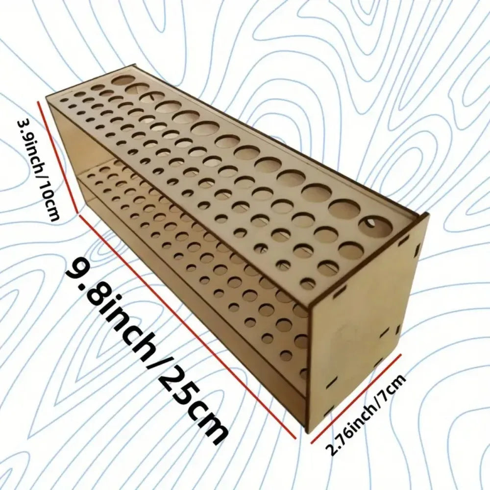 Wooden Artist Brush and Pencil Holder, 67 Slots