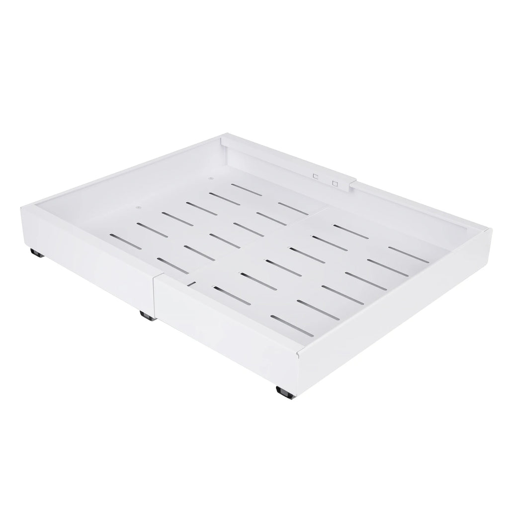 Ausziehbarer Schrankorganizer aus Karbonstahl, verstellbares Ausziehregal mit 31–51 cm Breite, platzsparender Regaleinsatz für Küchenschränke, Speisekammer und Badezimmer
