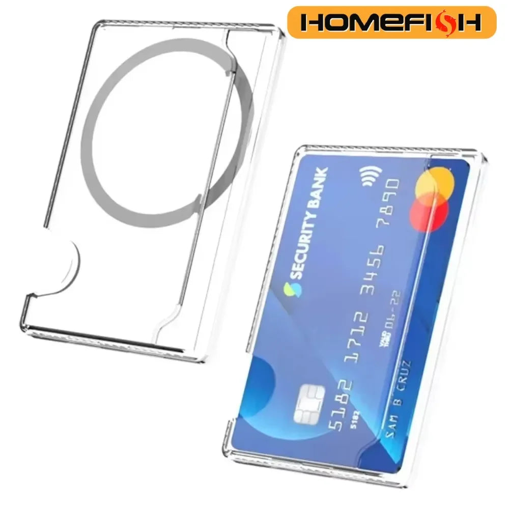 2026 Magnetic Clear PC Wallet Card Holder for iPhone 18 17 16 15 14 13 12 Pro Max Plus Mini Magsafe Case Cover Accessories