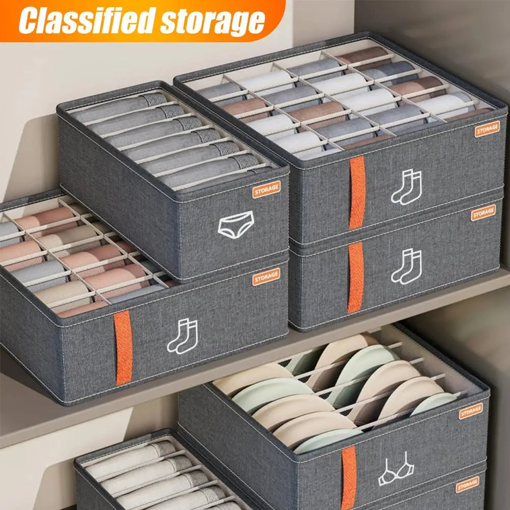 Organizador de ropa interior, calcetines y sujetadores, caja de almacenamiento para cajón de armario, organizador de cajones, estuche de almacenamiento clasificado para el hogar