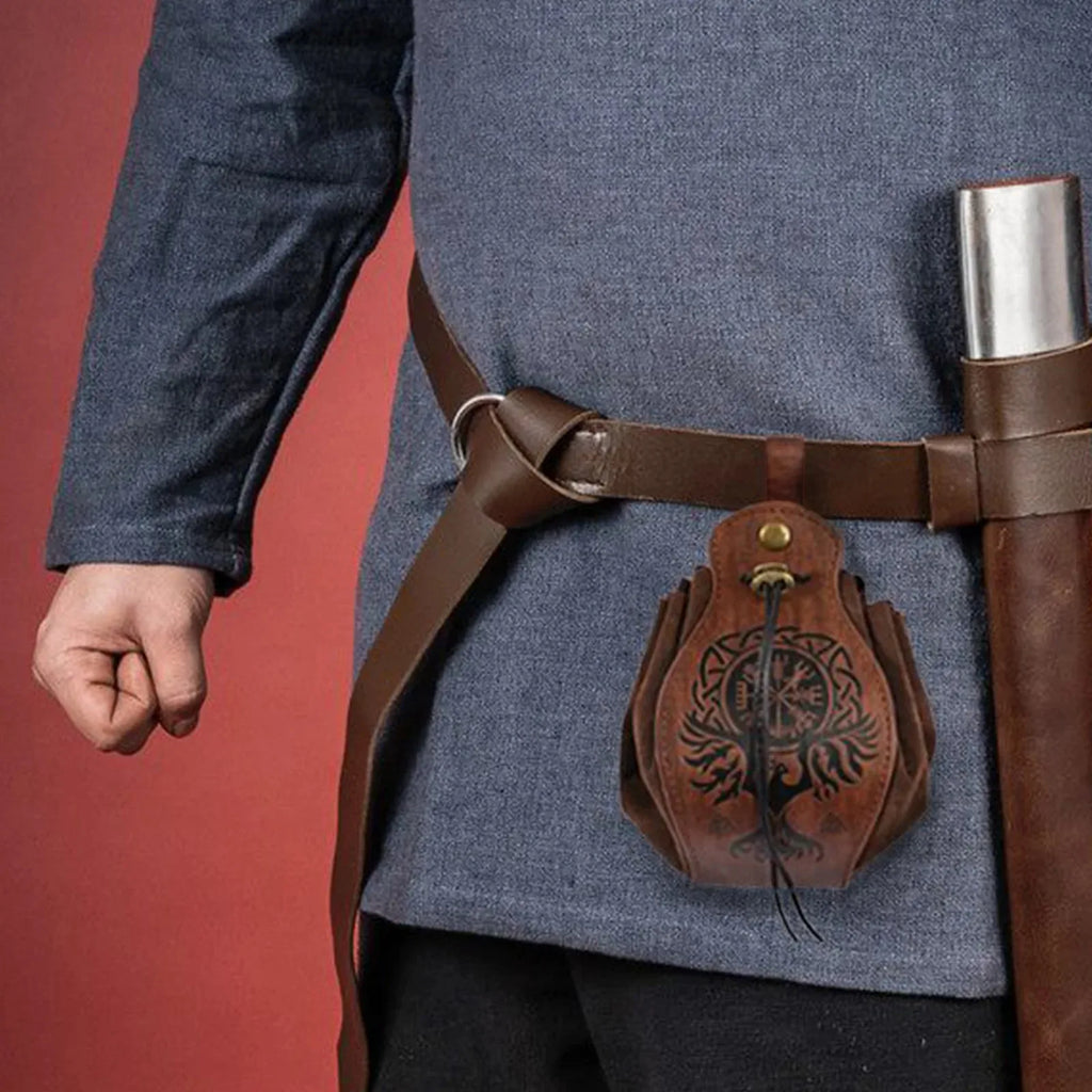 1 ud. Bolsa de cintura de caballero medieval para Halloween y Navidad, conjunto de cinturón renacentista para disfraz de guerrero vikingo cosplay