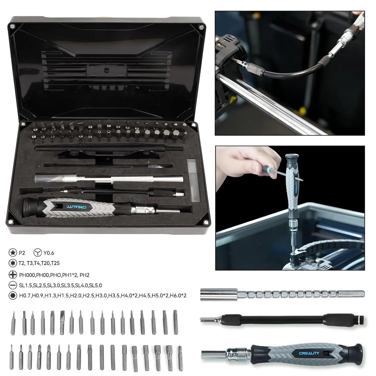 Kit Creality da 74 utensili per la stampa 3D