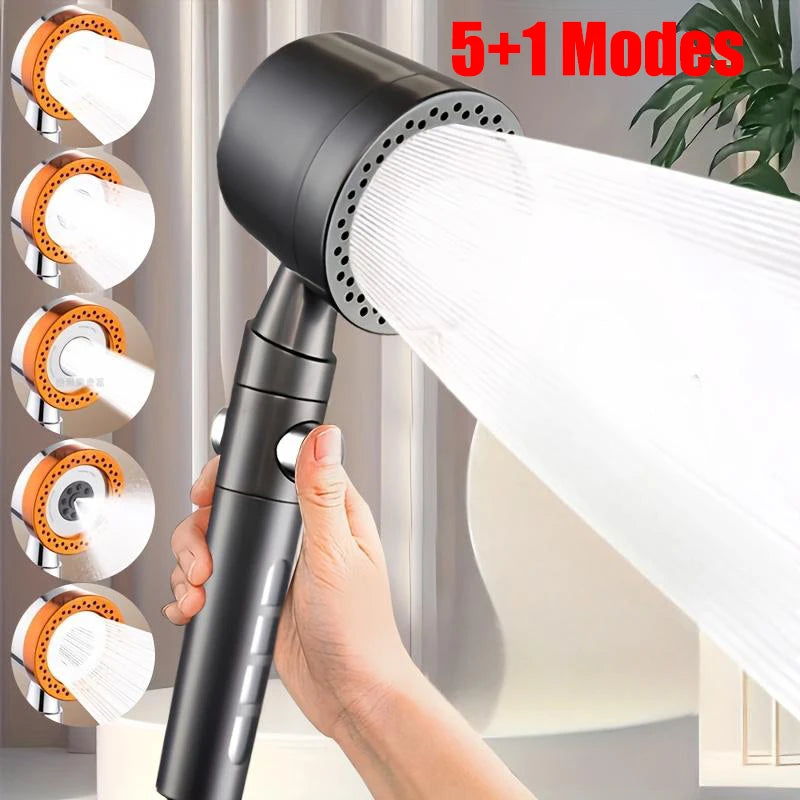 Pommeau de douche à main en ABS avec 5 modes d’économie d’eau, débit puissant, portable, avec filtre pour salle de bains, ensemble de buses pour robinet de douche