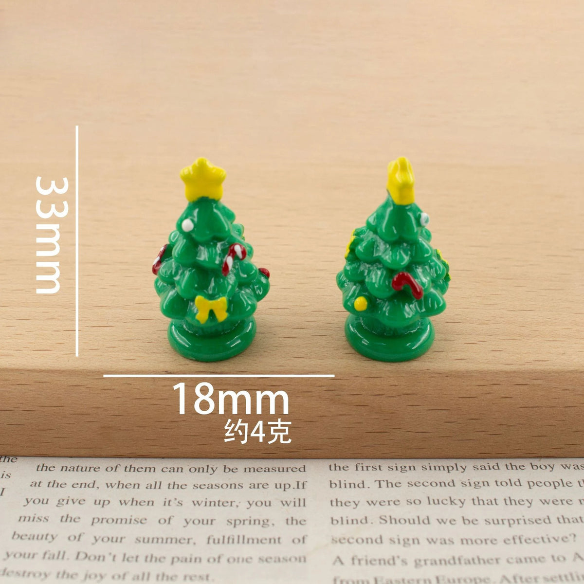 100pcs Wholesale Resin 3D Christmas Tree Gift Snowman DIY Accessories for Keychain Dollhouse Decor Miniature Craft