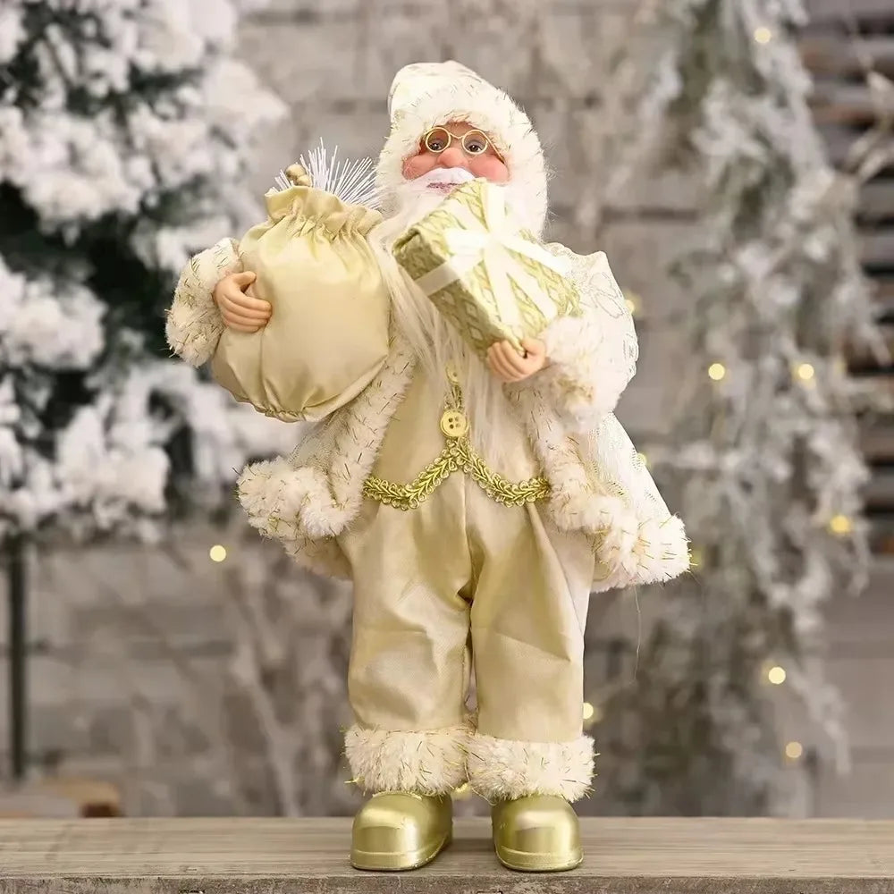 2025 Giant 30cm Christmas Santa Claus Plush Doll Decoration Navidad Party Decor Outdoor Garden Home Xmas Ornaments New Year Gift