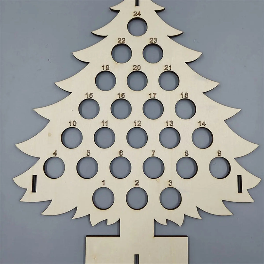 Delighted - Christmas Tree Calendar Holiday Wine Rack Wine and Spirits Gift Decoration Home Calendar Decoration