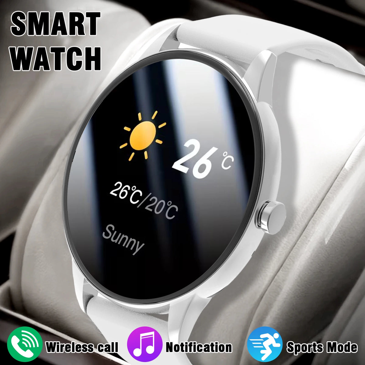 2026 Smartwatch/Fitness-Armband mit Anruffunktion, mehreren Sportmodi, Musiksteuerung, Erinnerung an Bewegungsmangel, Hintergrundbildern, Wetteraktualisierungen, kompatibel mit Android & iPhone