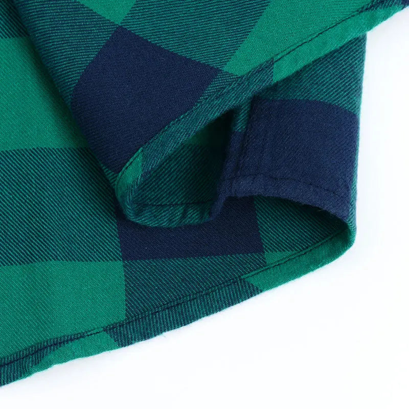 Men's Fashion Casual Plaid Brushed Long Sleeve Shirt Comfortable 100% Cotton Button-Down Slim-fit Thick Flannel Autumn Shirts