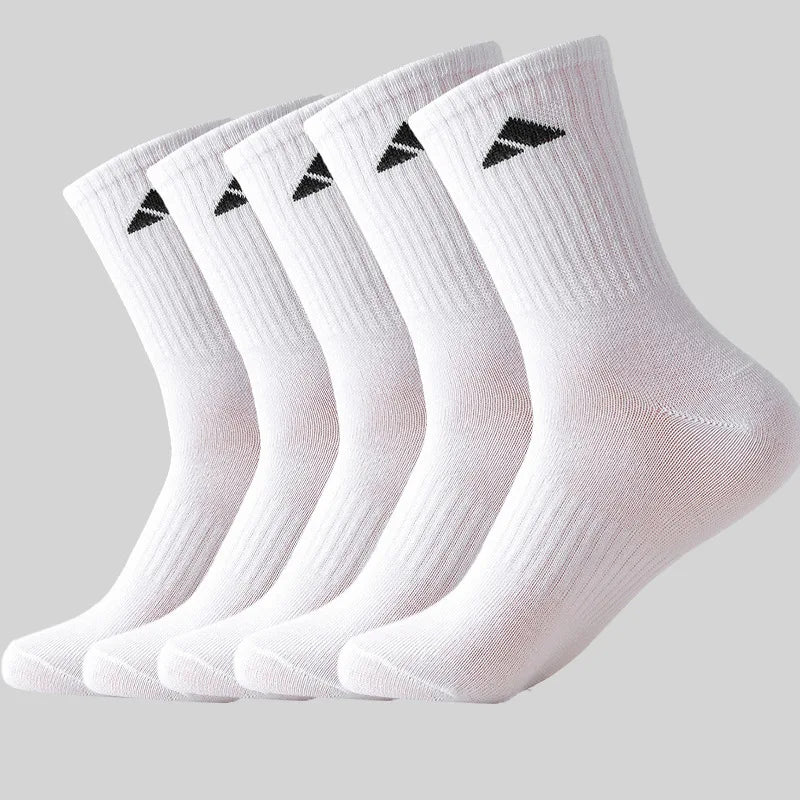 5/10/20 Paar Herren High Waist Einfarbig Unisex Sportsocken Schwarz Weiß Atmungsaktiv Wadenlang Casual Ganzjährig Herren Basketballsocken
