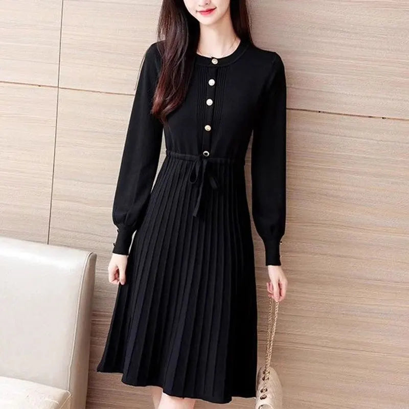 Abito midi donna a linea A con scollo rotondo — immagine 2