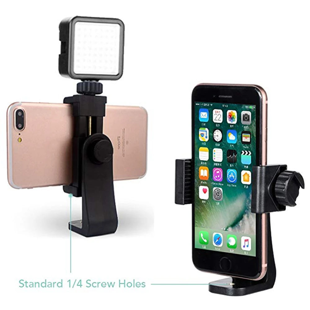 Foto-Vlog-Zubehör, tragbare Stativhalterung mit Handyclip für alle Smartphones und Stative, Büro-Schreibtisch und Live-Übertragung