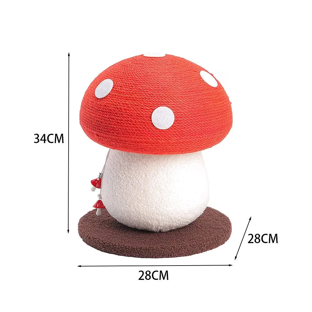 Griffoir pour chat en forme de champignon en corde de sisal, poteau d’escalade durable et jouet pour chats d’intérieur, poteau à griffer sans perte de fibres
