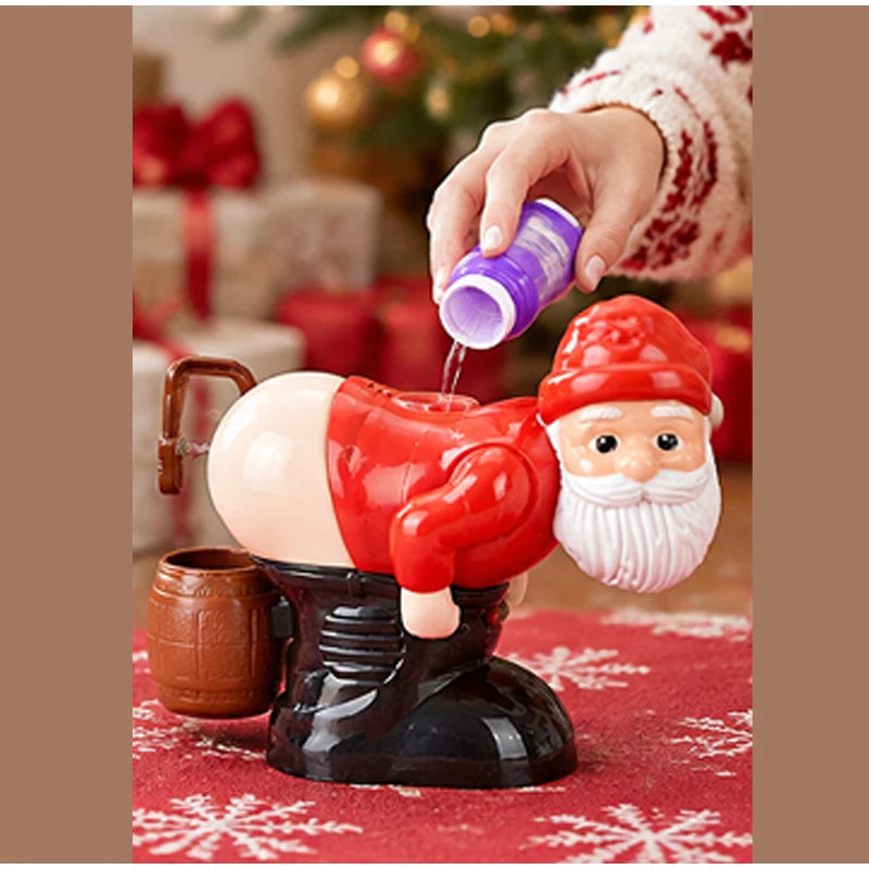 Funny Santa Bubble Blower Led Farting Butt Machine Ornament Automatic Bubble Blowing Holiday Parties Decoration Christmas Gifts