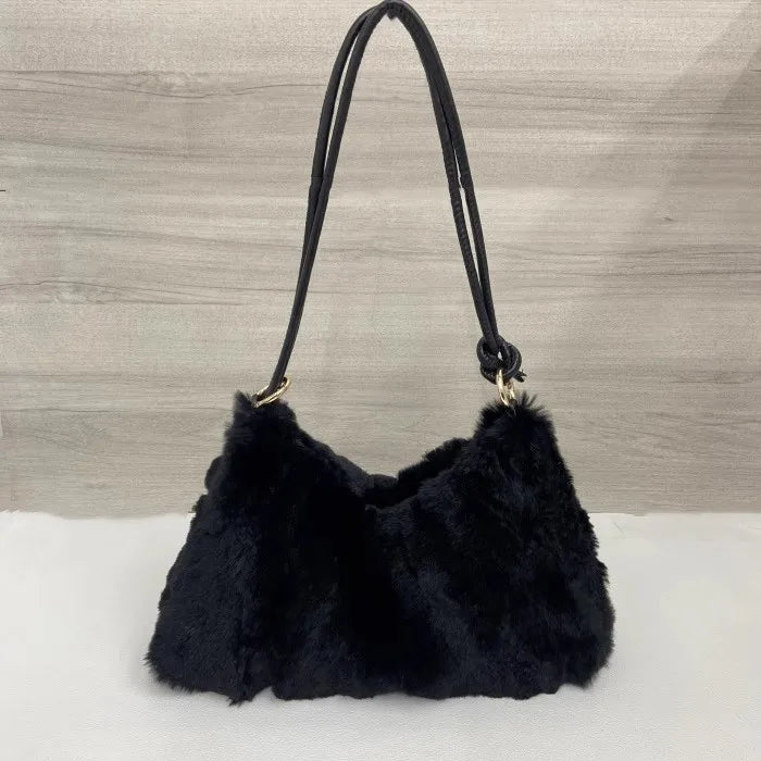 NEW Women Winter Real rabbit Fur Handbag Luxury Genuine rabbit Fur Party Bag Tote Designer High Quality Real Fur Handbags Female