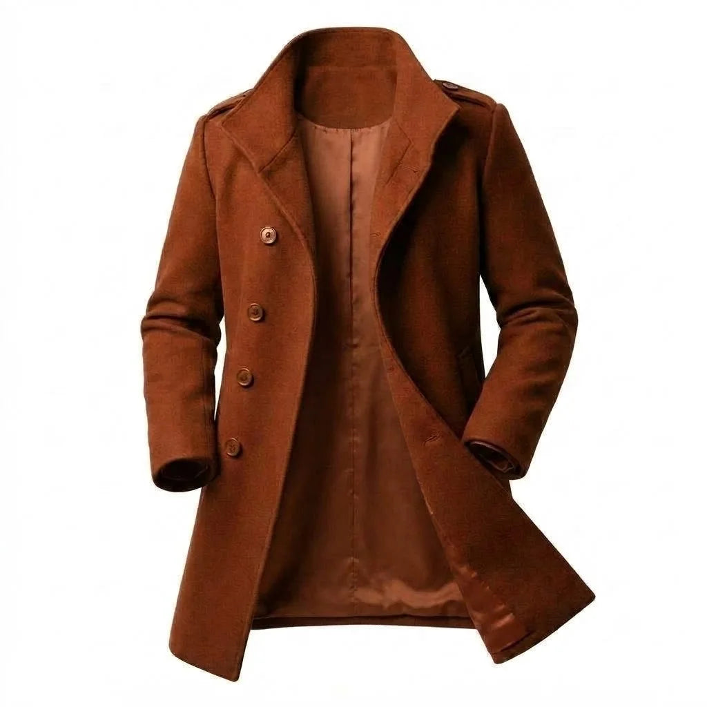 Men Coat Single Breasted Wool Blends Mid Length Overcoat Full Sleeve Stand Collar Casual Male Y2k Outerwear Autumn Winter 2026