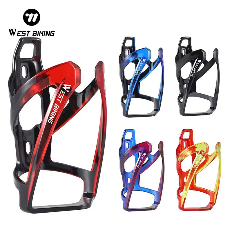 Porta-botellas para bicicleta WEST BIKING, soporte para botella de ciclismo con degradado colorido, soporte ultraligero para botella de agua para bicicleta de carretera y MTB