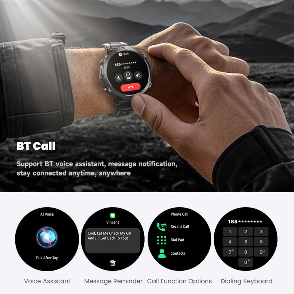 1.73″ AMOLED smartwatch with compass and Bluetooth calling