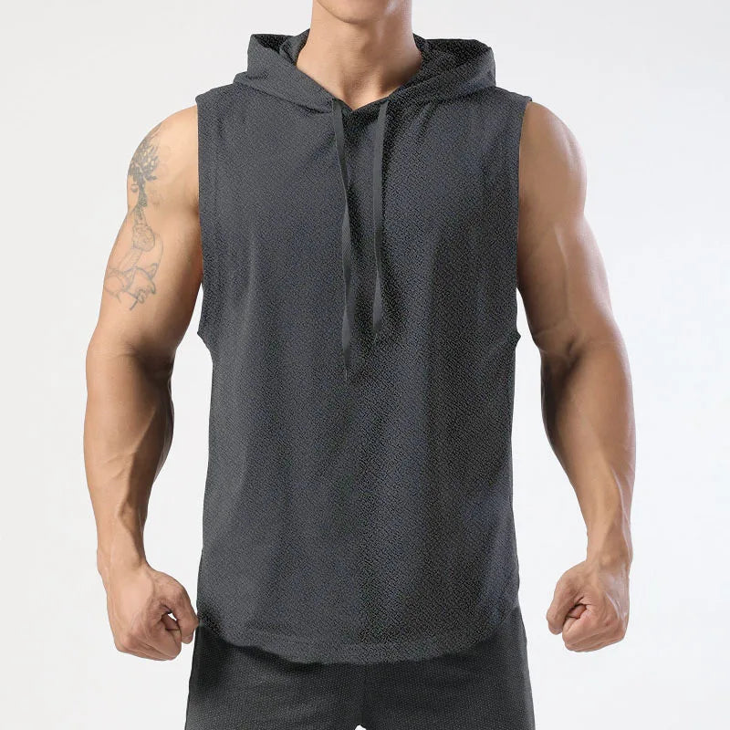 Canotta sportiva unisex con cappuccio