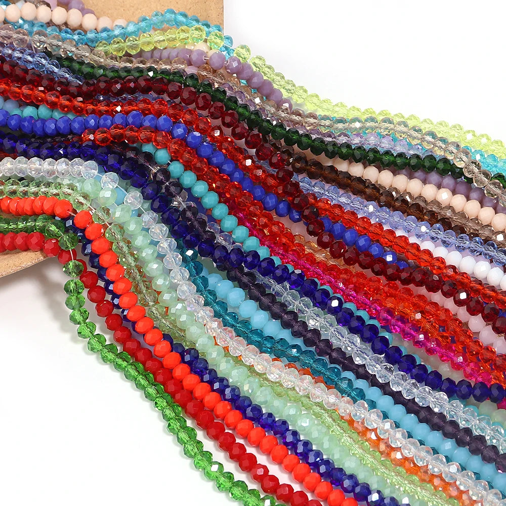 3/4/6/8/10mm farbige facettierte Kristallglasperlen lose Abstandshalterperlen für den Schmuckanfertigung DIY Armband Halskette Zubehör