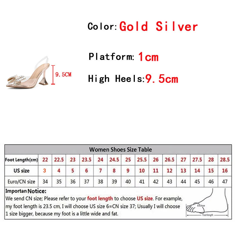 Slingback donna Liyke trasparenti con fiocco gioiello