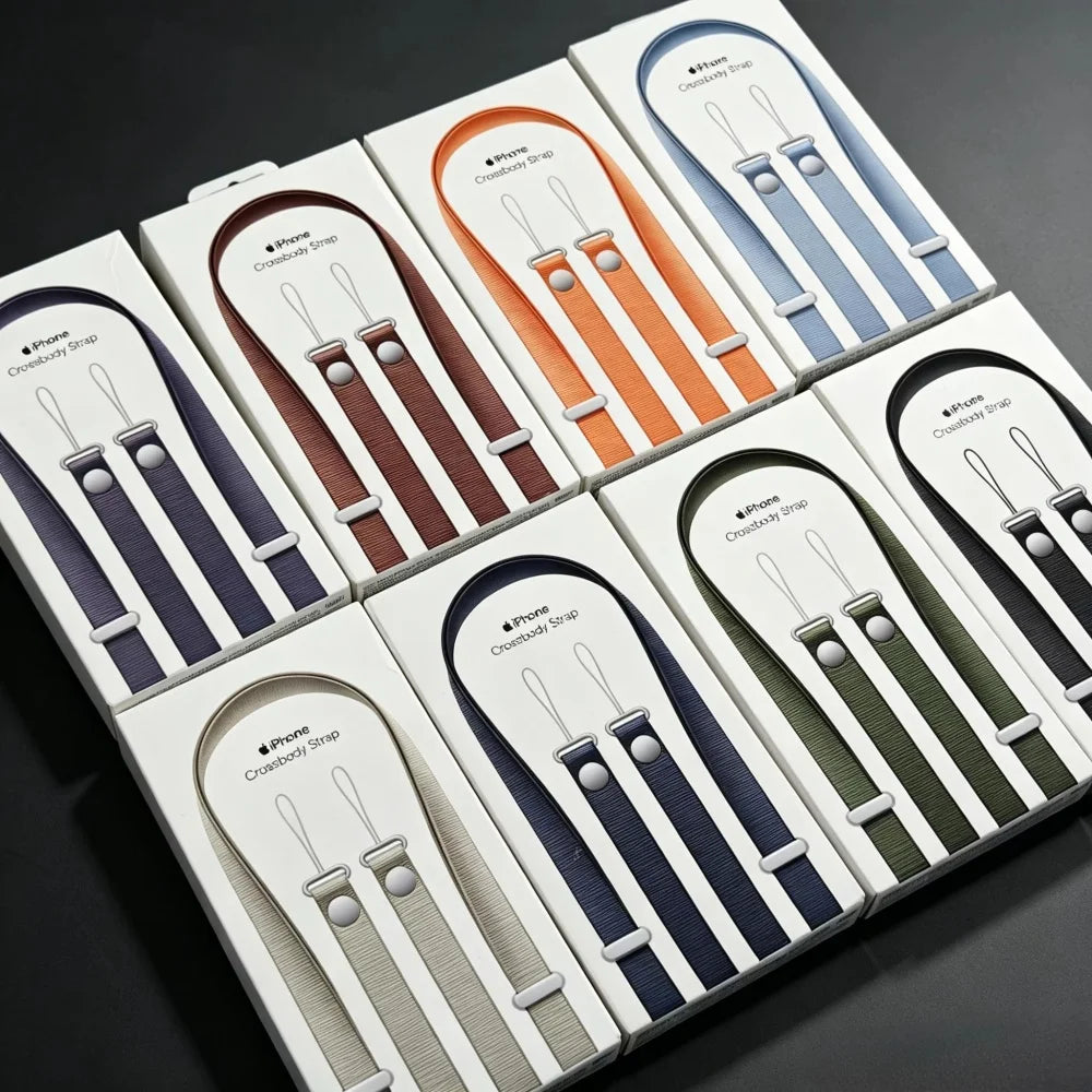 Official Woven Pattern Crossbody Lanyard for iPhone Duo 18 Pro Max 17 18 Pro High Quality Adjustable Anti-loss 1:1 Apple Strap