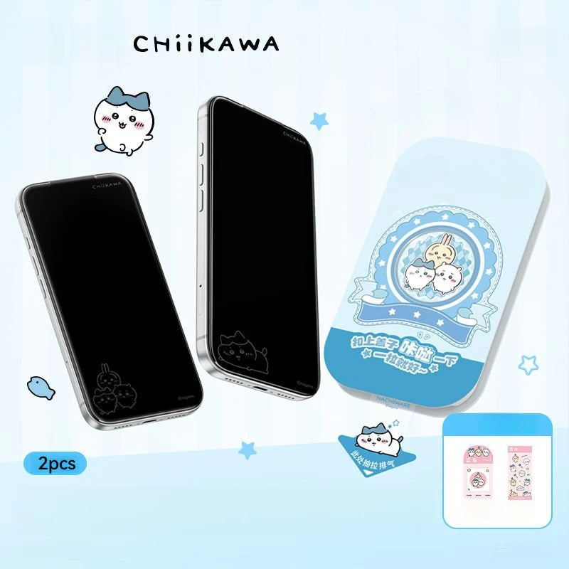 Chiikawa Invisable Screen Protector for iphone 18 Pro Max 17 16 15 Kawaii Cartoon Usagi Hachiware Easy-Install Tempered Glass
