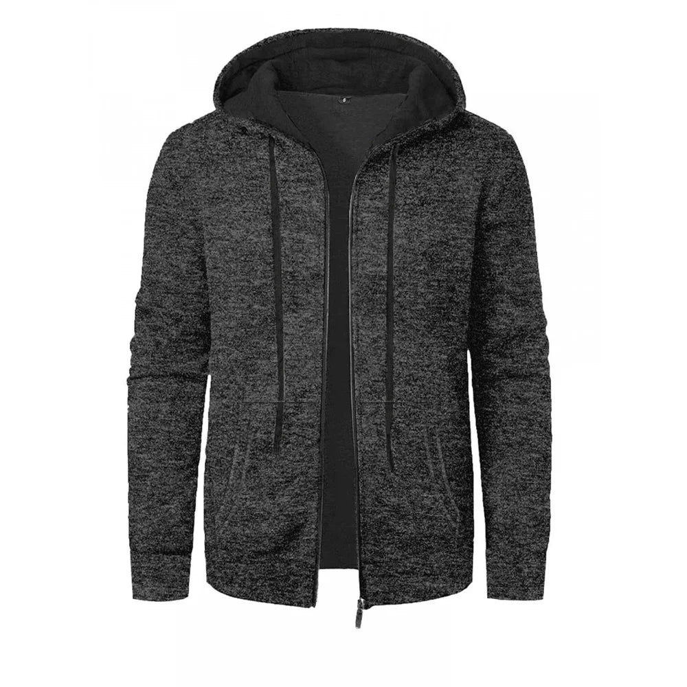 Autumn Men's Casual Sweatshirt Jacket Zipper Hooded Fashion Simple Style Slim Fit Dailywear Long Sleeve Male Outerwear