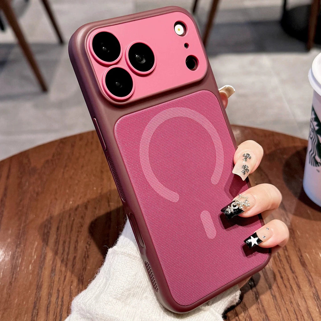 Luxury Fabric Backboard Magnetic Phone Case For iPhone 18 17 Air 16 15 14 Plus 13 12 Pro Max For Magsafe Wireless Charging Cover