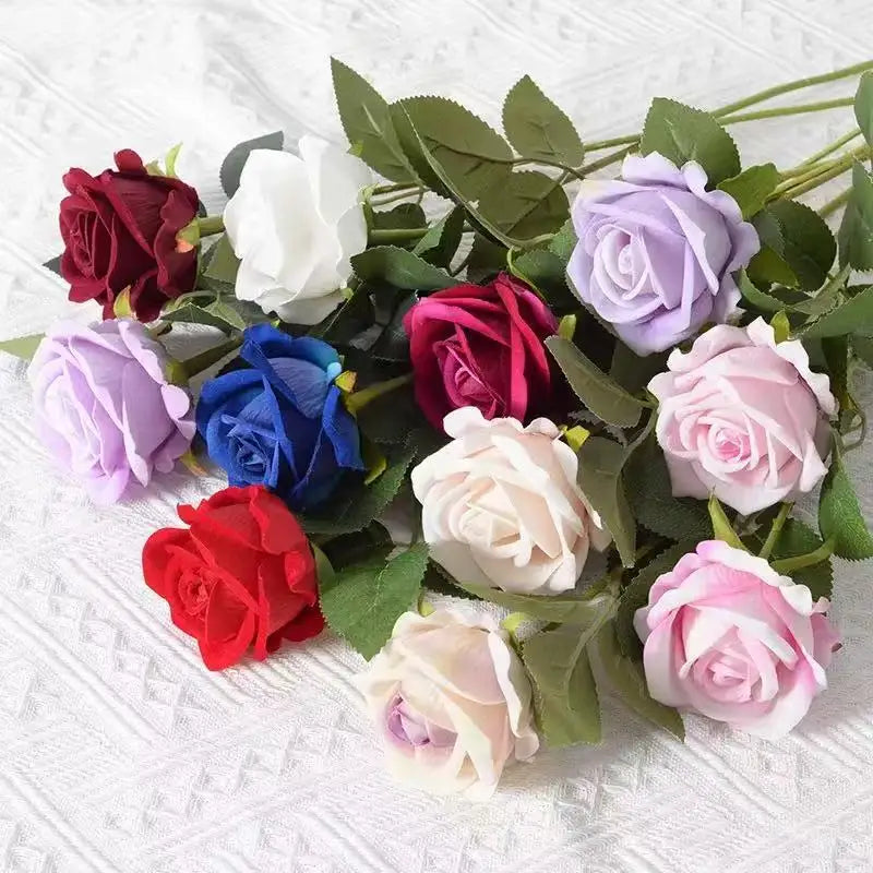 1/5/10/20 Artificial Roses Flowers Rose Branches Artificial Red Roses Realistic Fake Roses Wedding Birthday Home Decoration