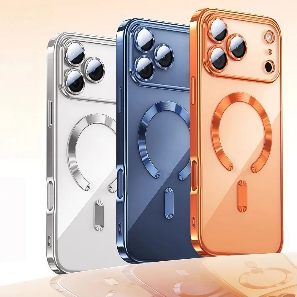 Luxury for MagSafe Magnetic Plating Phone Case for iPhone 18 17 Pro Max 17 Air Bumper Case for iPhone 17 Pro Max 17 Clear Cover
