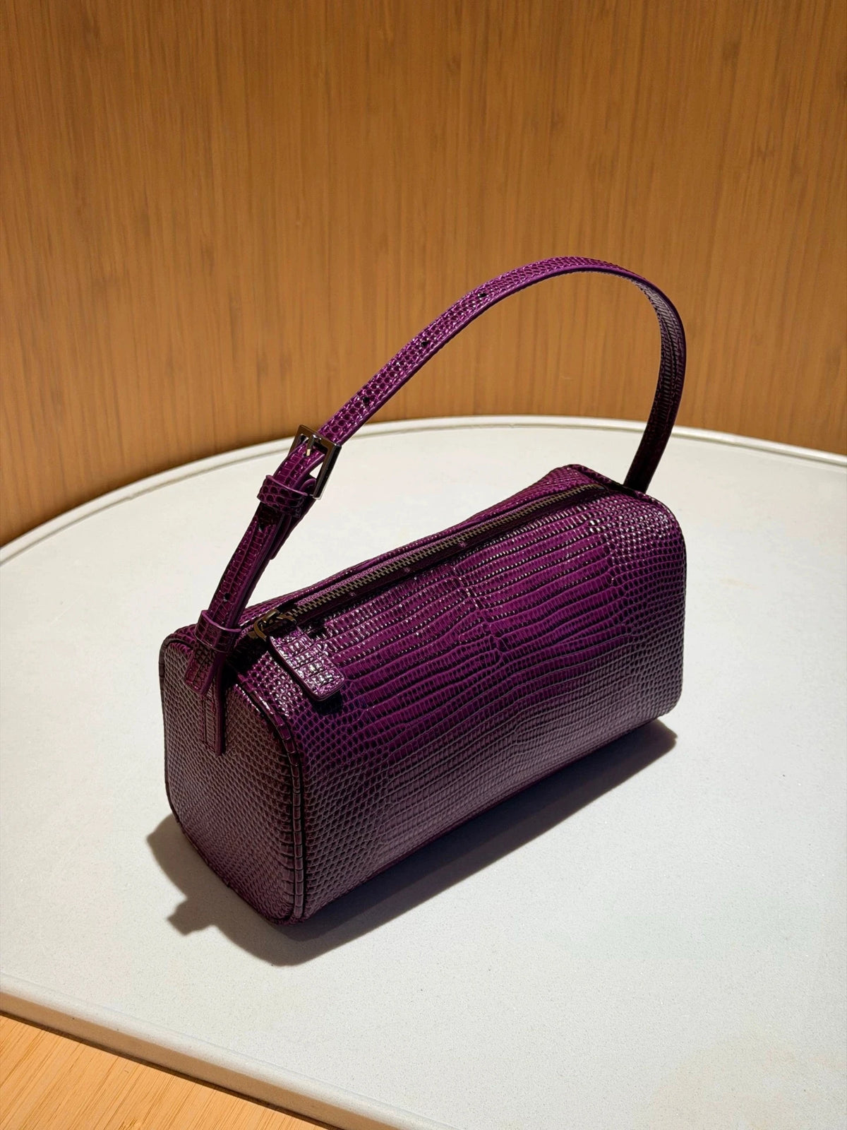 Genuine Leather Cowhide Lizard Pattern Barrel-Shaped Bags For Women Luxury Designer Handbag Purse New In Mini Shoulder Crossbody