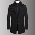 2026 Eur High-quality Double-neck Middle-aged Men's Wool Coat, European-sized Fashionable, Cool and Casual Wool Men's Coat
