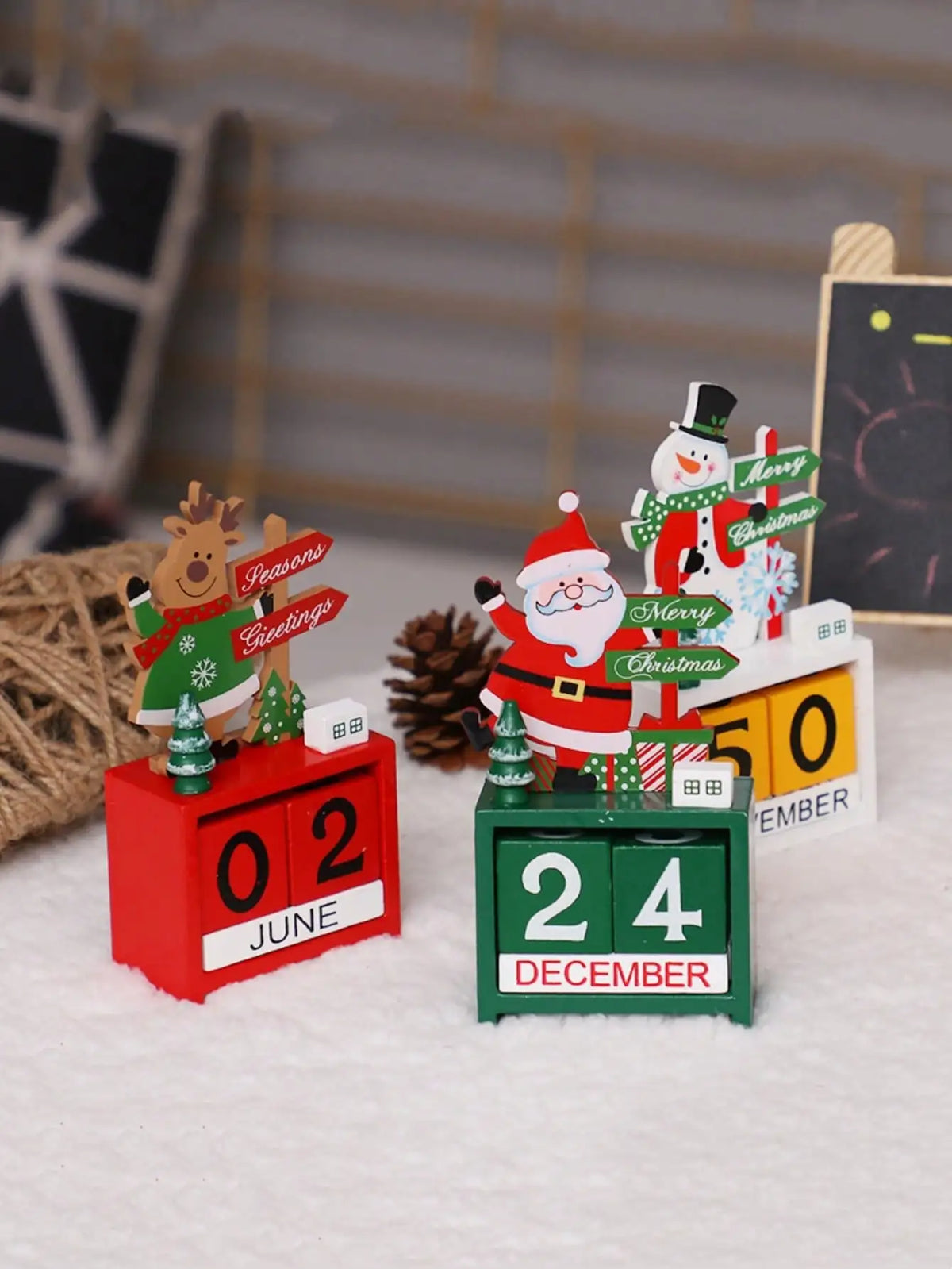 1 Christmas tree gift, wooden calendar desktop decoration, home decoration, Christmas decoration, room decoration